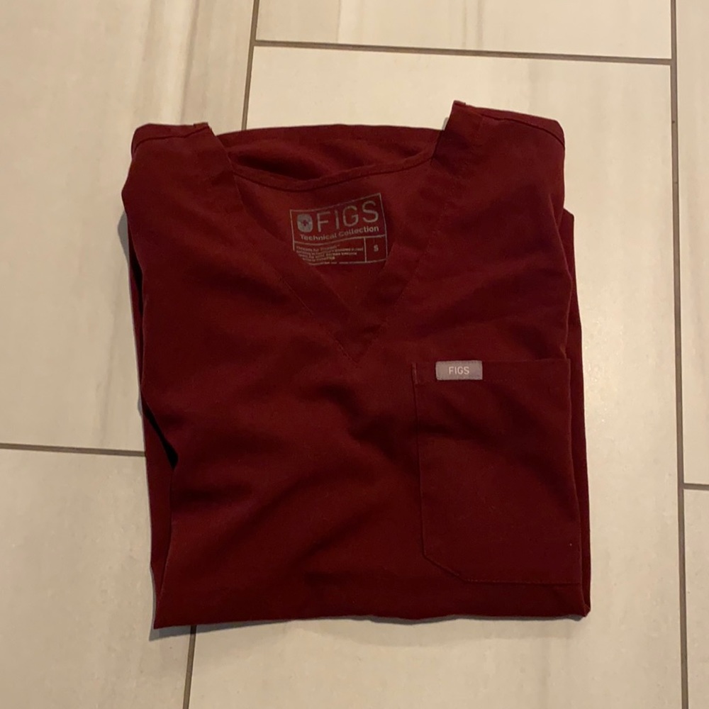 Figs Catarina Small scrub top burgundy
